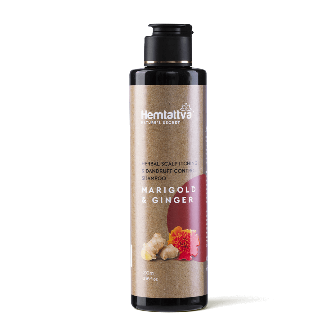 Herbal Scalp Itching & Dandruff Control Shampoo-Marigold & Ginger