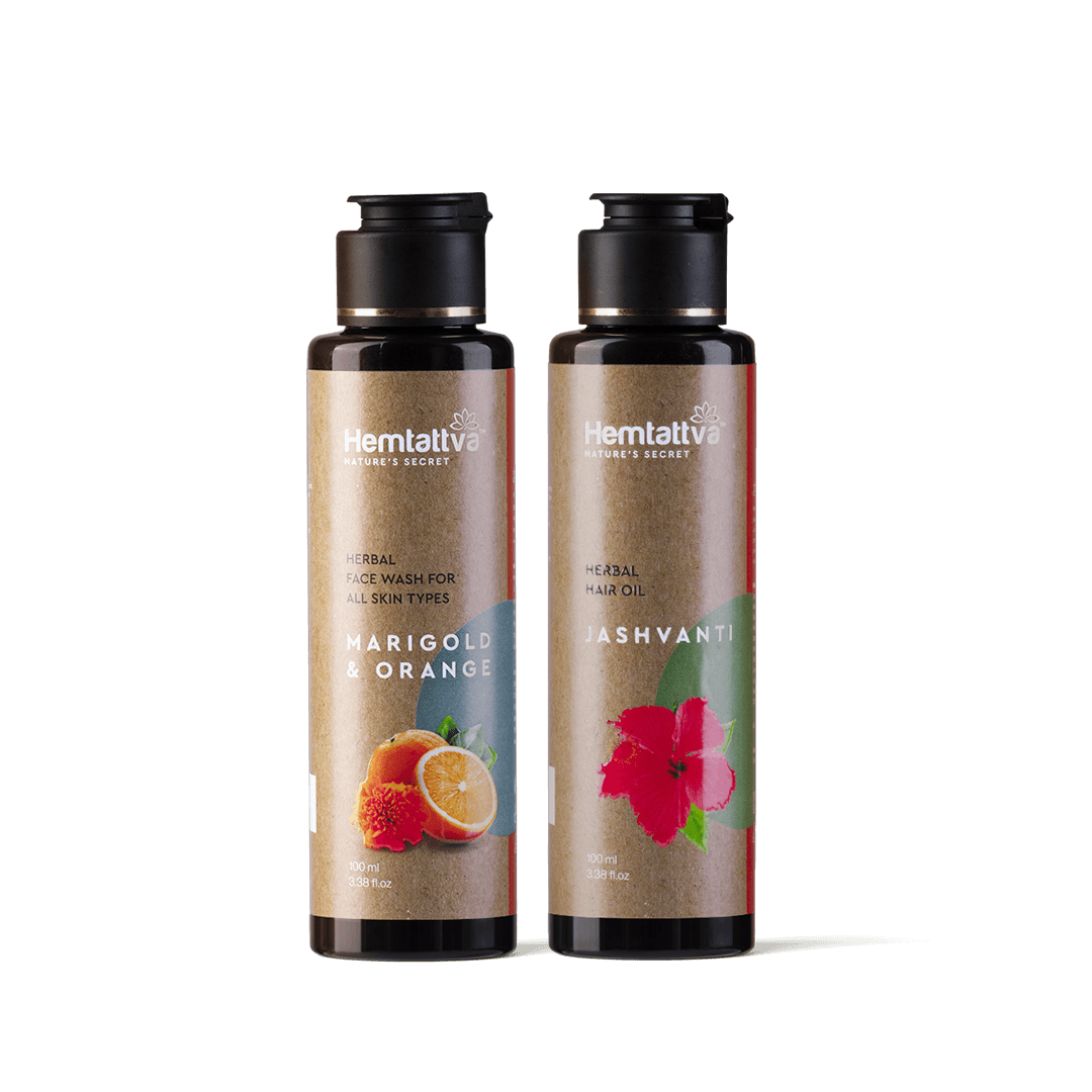 Herbal Hair Oil-Herbal Face Wash Combo Pack